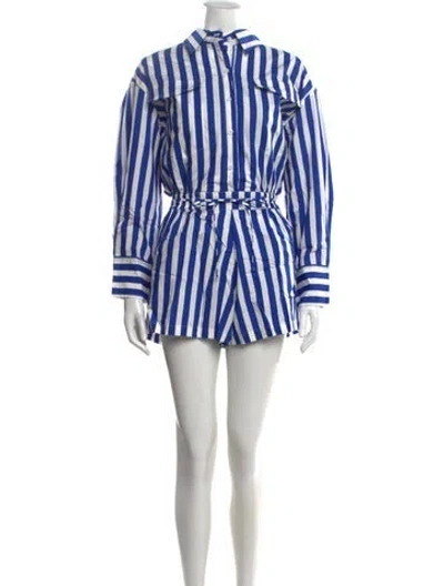 Pre-owned Faithfull The Brand Striped Jumpsuit In Blue