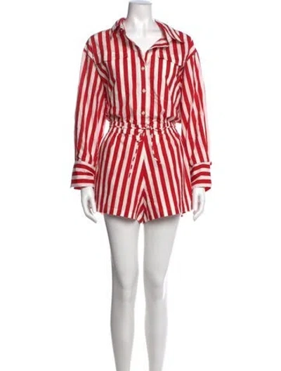 Pre-owned Faithfull The Brand Striped Jumpsuit In Red