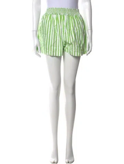 Pre-owned Faithfull The Brand Striped Mini Shorts In Green