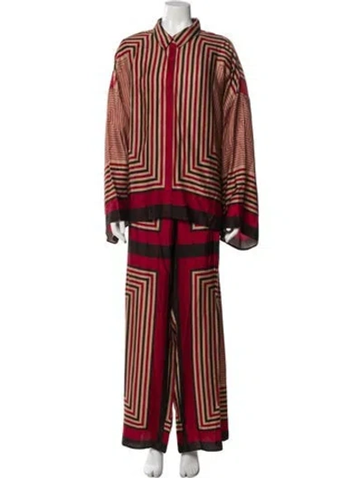 Pre-owned Faithfull The Brand Striped Pant Set W/ Tags In Red