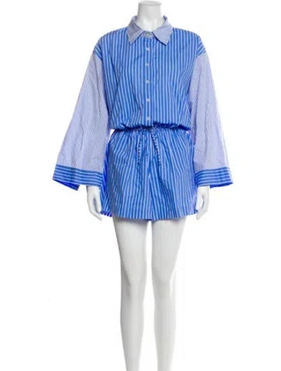 Pre-owned Faithfull The Brand Striped Romper In White