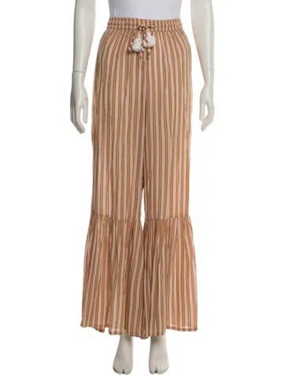 Pre-owned Faithfull The Brand Striped Wide Leg Pants In Neutral