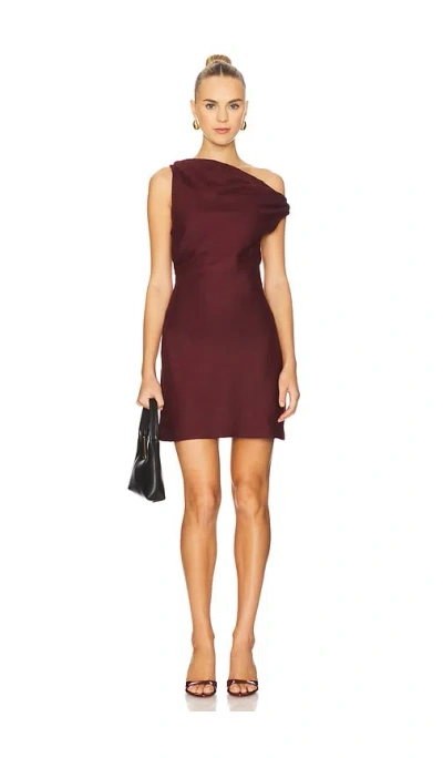 Faithfull The Brand Suis Mini Dress In Burgundy