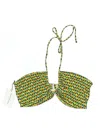Faithfull The Brand Swimsuit Top Green Tweed Pattern Swimwear In Green