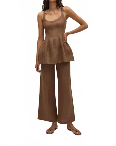 Faithfull The Brand Syna High-rise Pant In Clay In Brown