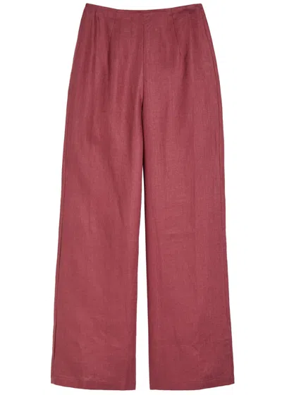 Faithfull The Brand Syna Wide-leg Linen Trousers In Pink