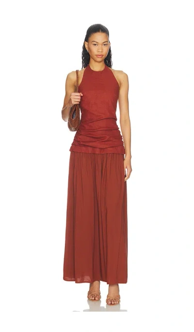 Faithfull The Brand Tali Maxi Dress In Brown