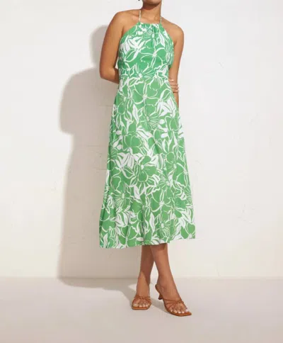 Faithfull The Brand Taormina Midi Dress In El Marsa Floral Green In Multi