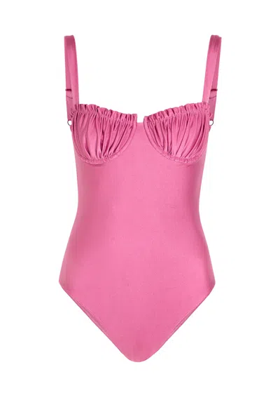 Faithfull The Brand Tavia Ruffled Swimsuit In Pink