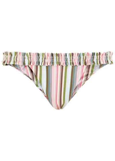Faithfull The Brand Tavira Striped Bikini Bottoms In Multi