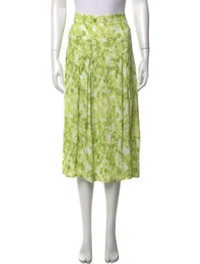 Pre-owned Faithfull The Brand Tie-dye Print Midi Length Skirt In Green