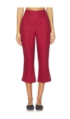 Faithfull The Brand Valeria Capri Pant In Burgundy