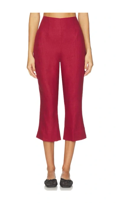 Faithfull The Brand Valeria Capri Pant In Burgundy
