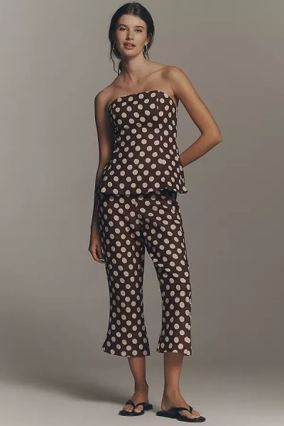Faithfull The Brand Valeria Linen Capri Pants In Brown