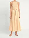 FAITHFULL THE BRAND VALERIA MIDI DRESS IN PLAIN BUTTER