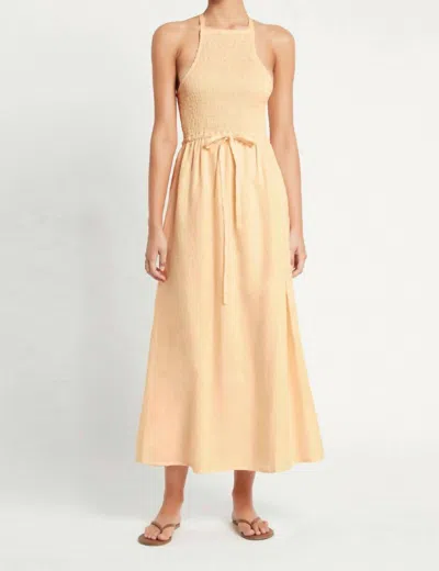 Faithfull The Brand Valeria Midi Dress In Plain Butter In Beige