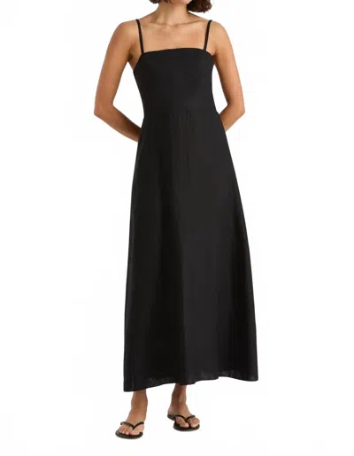 Faithfull The Brand Valerie Midi Dress In Black In Blue
