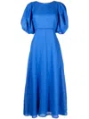 Faithfull The Brand Valerina Sicilian Blue Maxi Dress In Blue