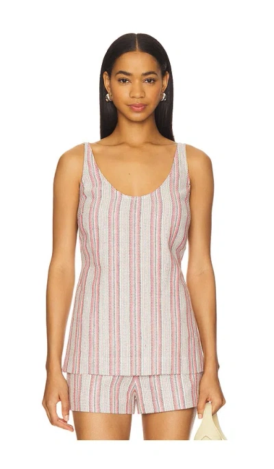 Faithfull The Brand Var Top In Watermelon Stripe