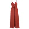 Faithfull The Brand Verona Midi Dress Cinnamon In Burgundy