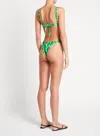 Faithfull The Brand Wavy Print Green Bikini Bottoms In Green