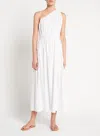 Faithfull The Brand White One Shoulder Midi Dress In White