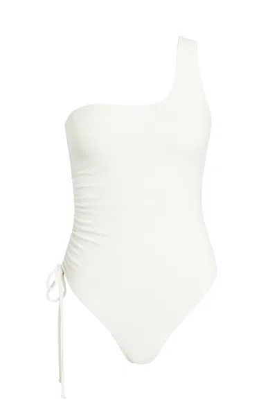 Faithfull The Brand White One Shoulder Swimsuit
