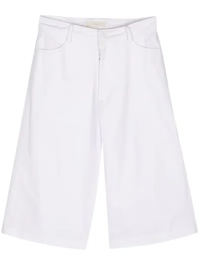Faithfull The Brand Wide-leg Canvas Shorts In White