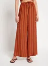 Faithfull The Brand Wide Leg Pants In Orange/brown Stripes In Brown