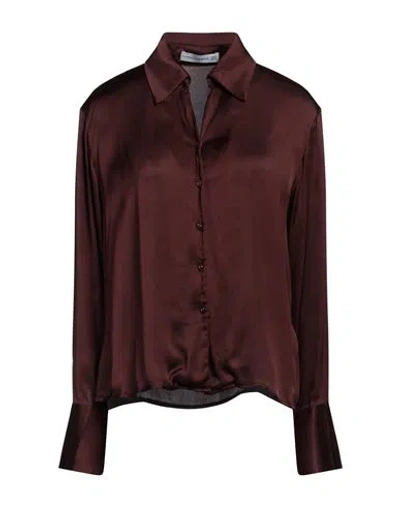 Faithfull The Brand Woman Shirt Cocoa Size 10 Viscose In Brown