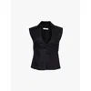 Faithfull The Brand Antibes Sleeveless Wrap Shirt In Black