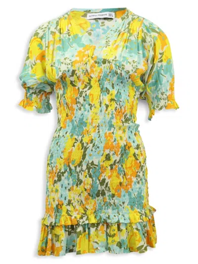 Faithfull The Brand Women's  Margarita Floral Print Mini Dress In Multicolor Rayon In Neutral