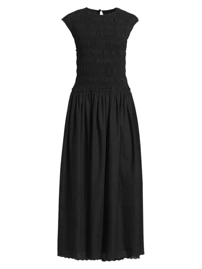 Faithfull The Brand Women's Flavia Shirred A-line Maxi Dress In Black