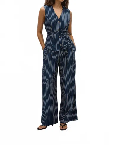 Faithfull The Brand Women's Kaia Chevron Vest In Vintage Navy In Blue