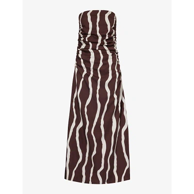 Faithfull The Brand Womens La Tuza Simena Stripe-pattern Regular-fit Woven Midi Dress