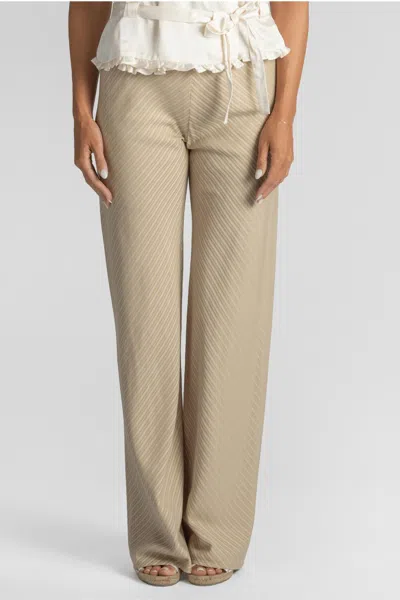 Faithfull The Brand Women's Selan Pants In Pinstripe Fawn White In Multi