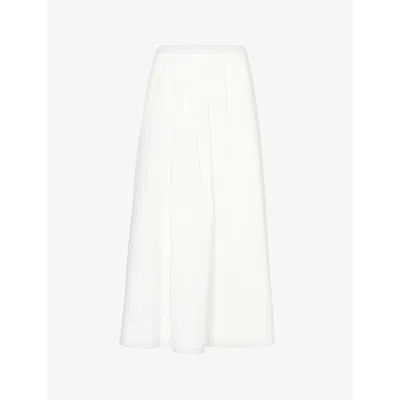 Faithfull The Brand Womens White Scanno Slip-pocket Organic-cotton Midi Skirt