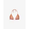 Faithfull The Brand Womens Accord Stripepuce/fawn Sete Triangle Bikini Top