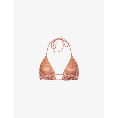 Faithfull The Brand Womens Accord Stripepuce/fawn Sete Triangle Bikini Top