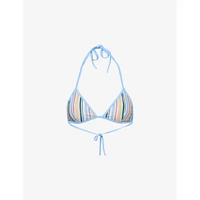 Faithfull The Brand Womens Sifnos Stripe Ania Striped Triangle Bikini Top In Multi
