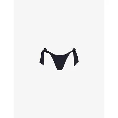 Faithfull The Brand Womens Black Costa Self-tie Bikini Bottoms