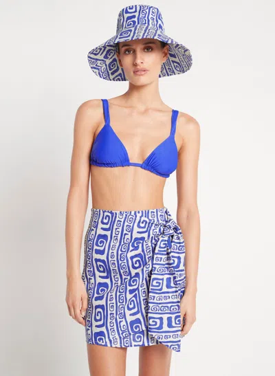 Faithfull The Brand Womens Bucket Hat With Blue/white Print