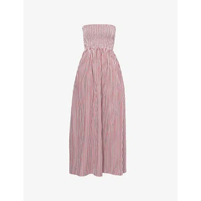 Faithfull The Brand Womens Clare Stripe Sanya Striped Cotton Midi Dress In Multi