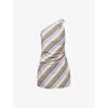 Faithfull The Brand Womens Marine Stripe Marga Striped Cotton And Linen-blend Mini Dress In Blue