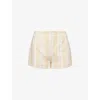 Faithfull The Brand Womens Piato Check Lila Mini Printed Cotton Shorts