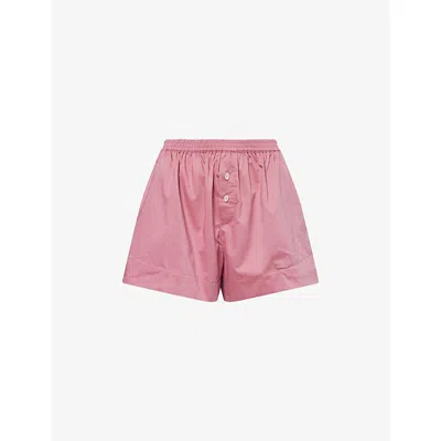 Faithfull The Brand Womens Valentine Lonia Striped Cotton Shorts In Pink
