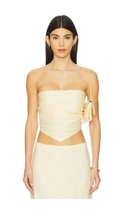 Faithfull The Brand X Revolve Antibes Strapless Top In Lemon