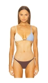 Faithfull The Brand Yeva Bikini Top In Blue Multi
