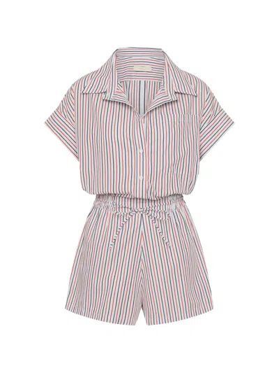 Faithfull The Brand Zion Venezia Stripe Playsuit In Pink