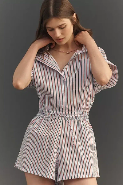 Faithfull The Brand Zion V-neck Romper In Multi